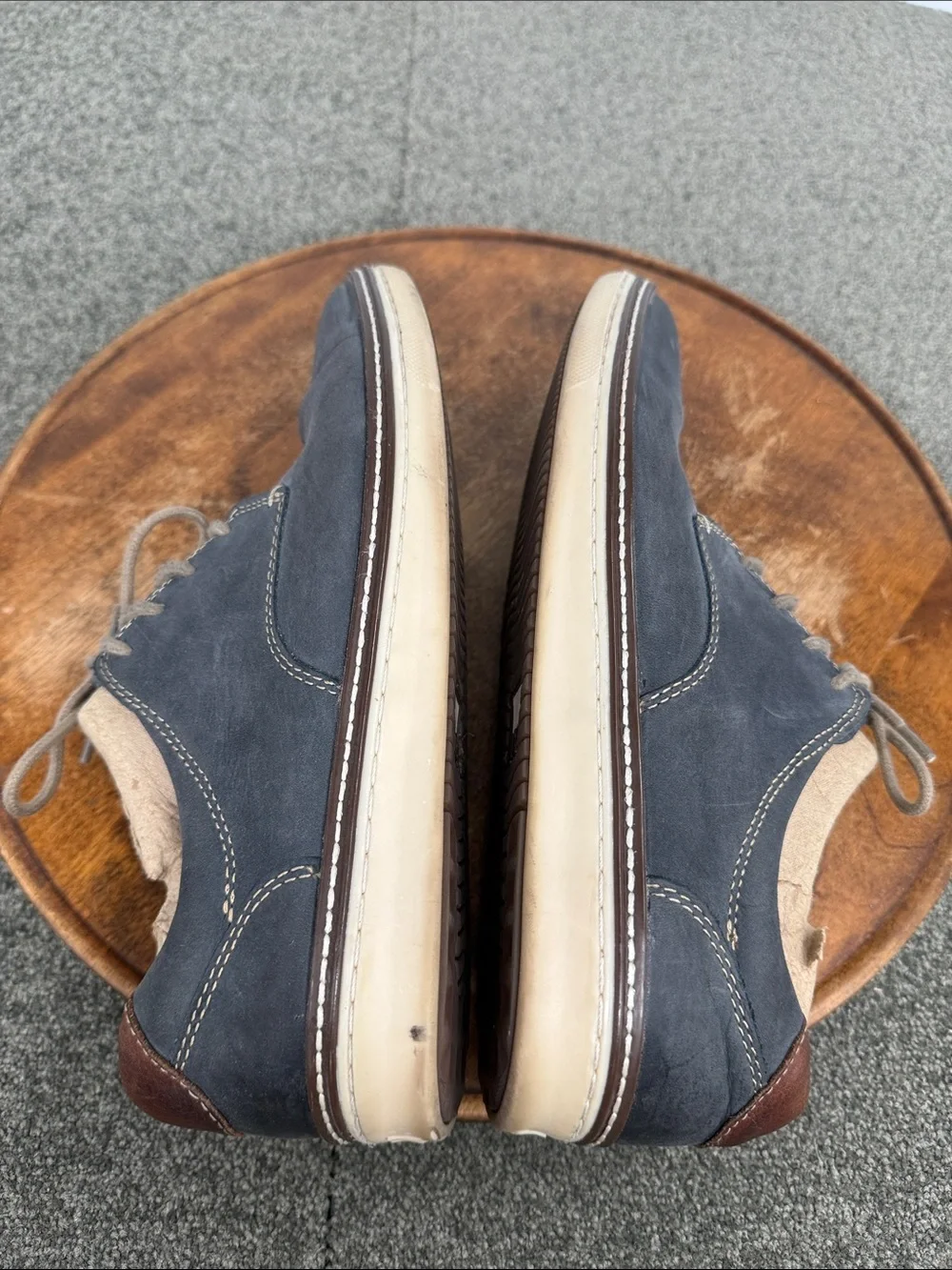 Johnston & Murphy Shoes Mens 9.5 Wide Blue Leather Lace Up Oxford Sneakers